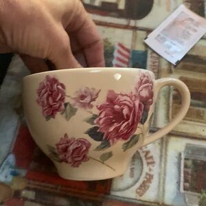 Teleflora Tea Cup/Saucer Set/Pink/Green